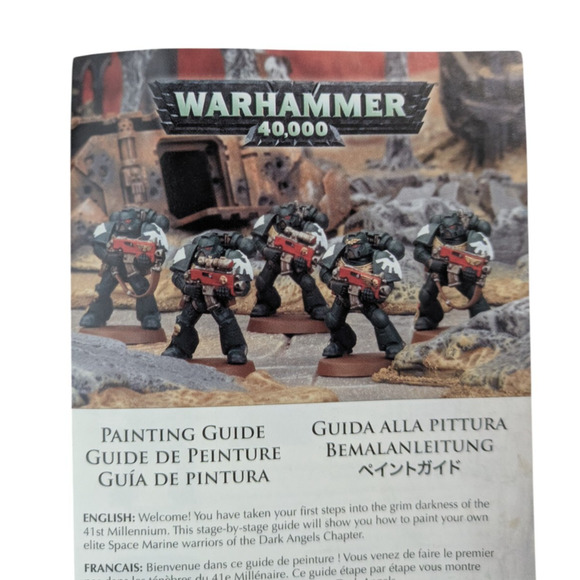 Warhammer 40k Dark Angels Space Marines Lot of 5 Assembled Unpainted w Brush - Picture 3 of 16